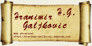 Hranimir Galjković vizit kartica